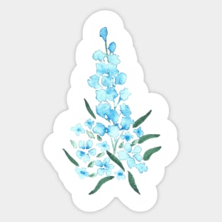 Blue Flowers, watercolor painting Sticker